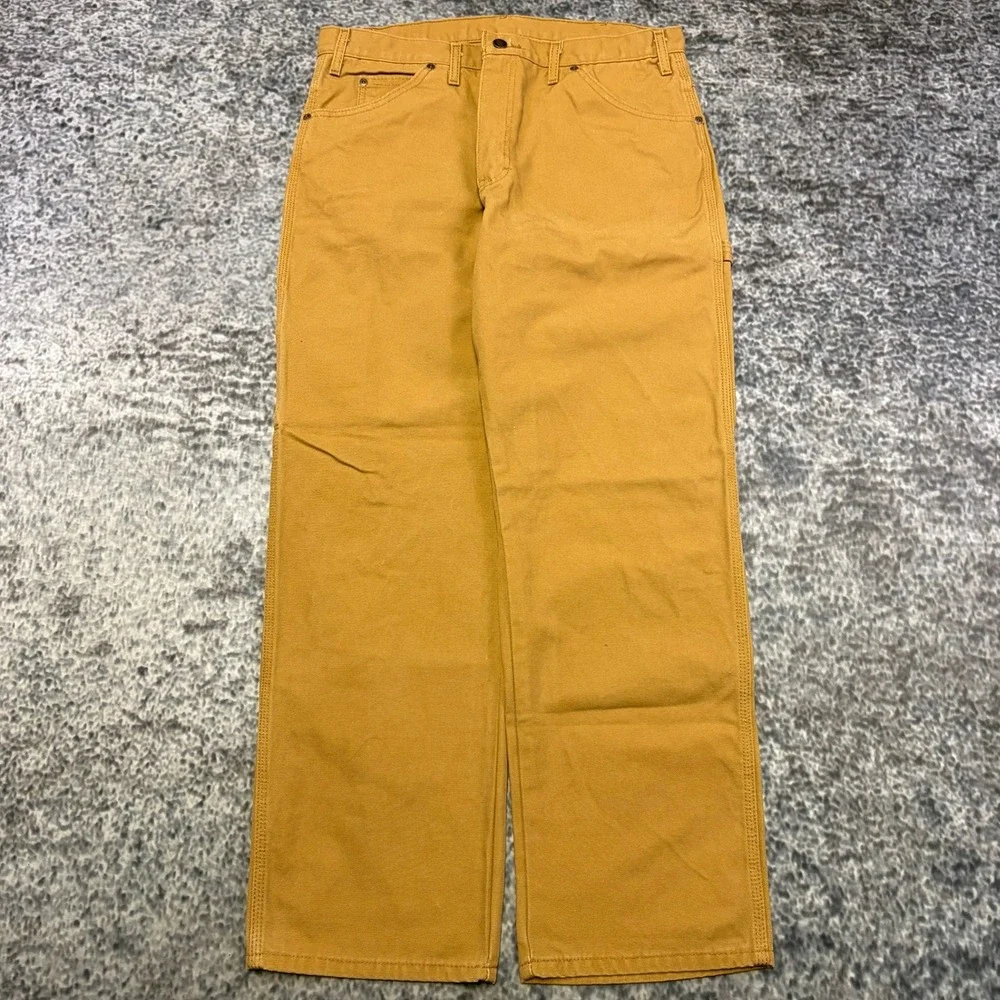 Dickies Carpenter Pants Mens 34x30 Tan Canvas Utility Workwear